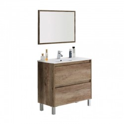 Mueble de baño + espejo Dakota Nordik 80cm 2 cajones