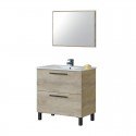 Mueble de baño + espejo Athena roble alaska 2 cajones