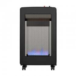 Estufa de gas llama azul plegable negra con ruedas 4,2kW