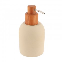 Dosificador de jabón de cemento beige con bomba de acacia 230ml