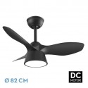 Ventilador techo Cubico DC negro 82cm