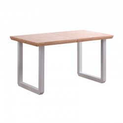 Mesa de comedor extensible de madera con patas metálicas Roma