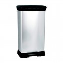 Cubo basura con pedal plata 50L Decobin