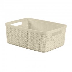 Caja de organización de jute blanco