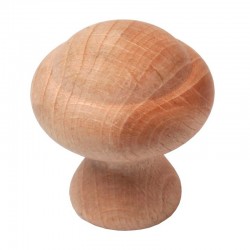 Pomo de madera haya crudo 30mm para mueble clásico