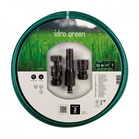 Manguera Idro green con acc. 15mm 15m