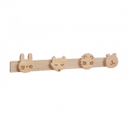 Colgador de madera animales 4 ganchos