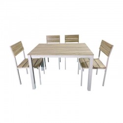 Conjunto mesa de cocina con 4 sillas madera/metal Xobe