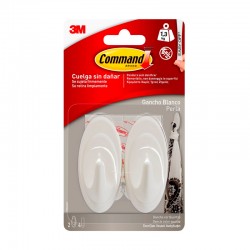 Gancho decorativo oval mediano blanco 2uds.