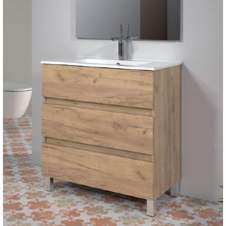 Mueble de baño Madrid roble 100cm