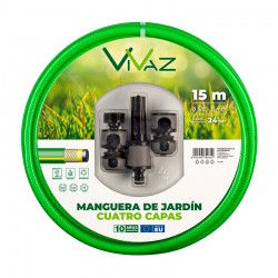 Manguera 4 capas con acc. 15/25m 15mm Vivaz